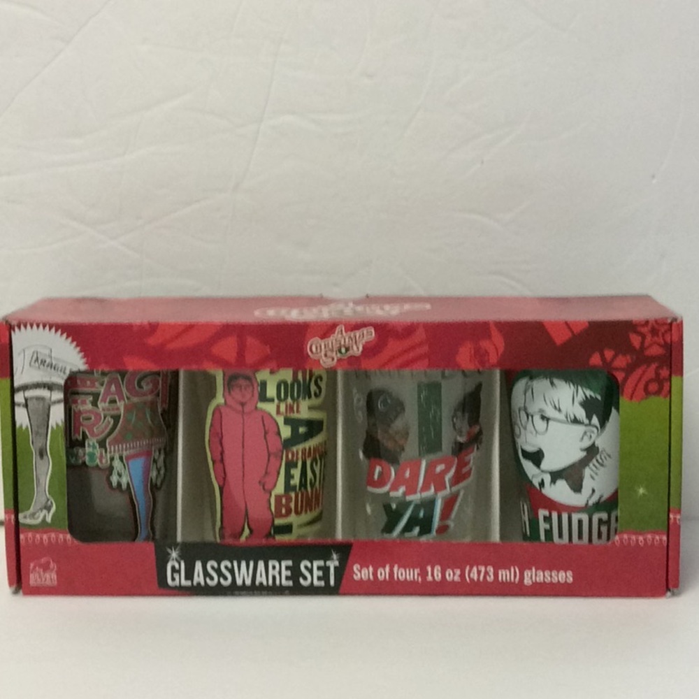 A Christmas Story Glassware Set of 4 16oz Glasses New